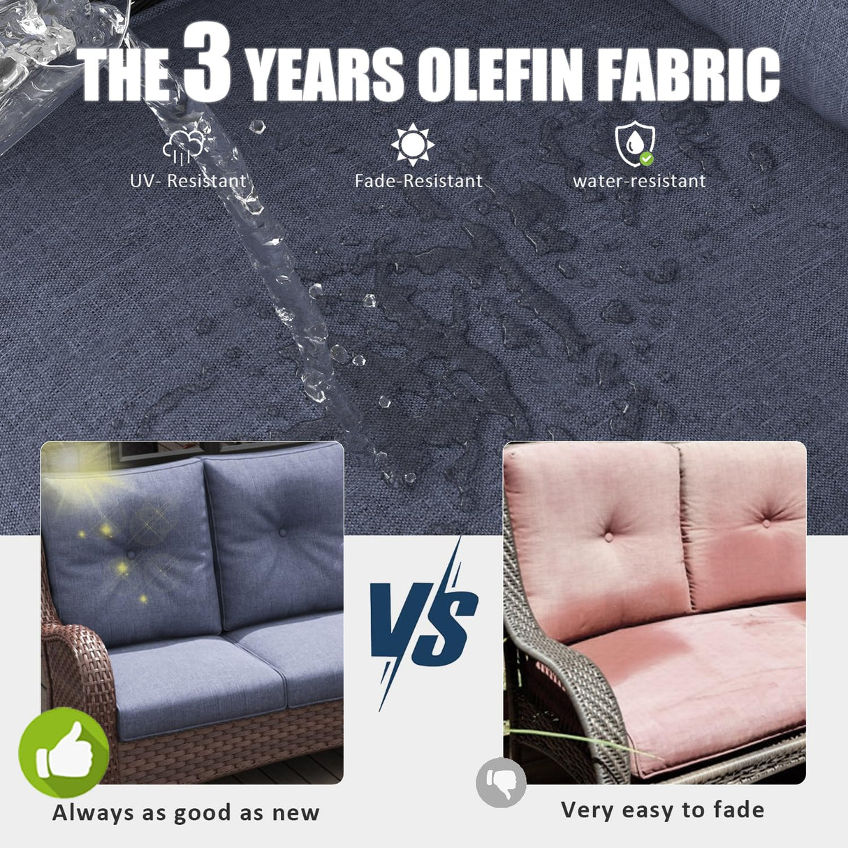 LayinSun 7 Pieces Outdoor Patio Furniture Set with Fire Pit Table, Rattan Wicker Sectional Swivel Rocker Chairs Sets with Ottomans, Swivel Glider Chairs and Coffee Table LayinSun