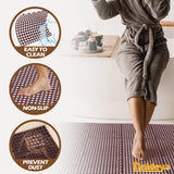 Tinideya 50 Pcs Drainage Interlocking Tiles Dry Deck Tiles 11.8'' X 11.8'' Interlocking Floor Tiles with Drain Holes, Non Slip TPE Soft Drainage Mats Modular Pool Floor Mat for Bathroom Patio (Brown) Tinideya