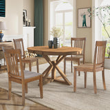 COLAMY Wooden Dining Chairs Set of 4, Spindle High Back Windsor Kitchen Side Chair, Farmhouse Dining Chairs for Kitchen and Dining Room, Light Brown COLAMY