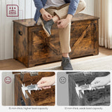 VASAGLE Storage Chest, Storage Trunk with 2 Safety Hinges, Storage Bench, Shoe Bench, Barn Style, 15.7 x 39.4 x 18.1 Inches, for Entryway, Bedroom, Living Room, Rustic Brown ULSB060T01 VASAGLE