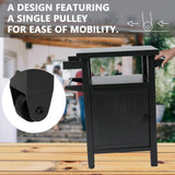 Kozyard BBQ Grill Storage Cart/Bin, Grill Carts Outdoor Storage Cabinet with Wheels, Metal Grill Table Kitchen Dining Table Cooking Prep BBQ Table for Patio Island Home Party Bar (Grey) Kozyard