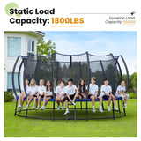 Zupapa 1800LBS Weight Capacity 2025 Double Frames Trampoline with No-Gap Design Curved Poles 16 15 14 12FT Trampolines for Kids with Enclosure Net Outdoor Trampolin for Children Adults Family Zupapa