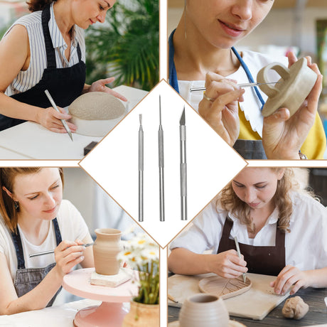 14 Polymer Clay Tools Acrylic Roller Clay Rolling Pin with Thickness Rings Tissue Blade Sculpting Earring Making Kit Supplies Slicer Knife Dotting Tool Jewelry Accessories Mini Cutters Press DIYOOHOMY