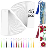 45 Pcs Sublimation Bookmarks，Sublimation Bookmark Blank Aluminum Metal Bookmarks Bulk DIY Bookmarks with Hole and Colorful Tassels for Crafts Reading School Office Supplies LIZOIDZSM