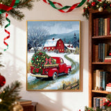 Christmas Paint by Numbers Kit for Adults - Christmas Truck Number Painting for Adults for Gift Home Wall Decor 16x20 Inch HITO