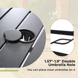 MIXPATIO 5-Piece Patio Table and Chairs Set for 4, Outdoor Dining Set with Blue Chairs and 37" Square Metal Umbrella Table for Deck Backyard Lawn MIXPATIO