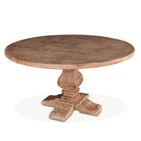 World Interiors Mango Wood Round Dining Table In Antique Oak World Interiors