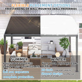 AECOJOY 13' x 10' Louvered Gazebo Pergola, 10x13 Outdoor Hardtop Wall-Mounted Lean to Gazebo with Adjustable Metal Rainproof Patio Roof, Pergolas and Gazebos Clearance, Heavy Duty Awnings for Patio AECOJOY