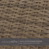 Grand patio 7 Pieces Outdoor Dining Sets, E-Coated Dining Chairs Traditional Wicker Patio Furniture for 6, Including Chairs with Cushions & Wood Grain Table with Umbrella Hole for Backyard, Deck Grand patio