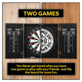 THOUSAND OAKS BARREL Personalized Dart Board Cabinet Set with 6 Steel Tip Darts, Chalk & Eraser Set - Man Cave Furniture, Decor Dart Boards for Adults - Bourbon Bar Dartboard (121) THOUSAND OAKS BARREL
