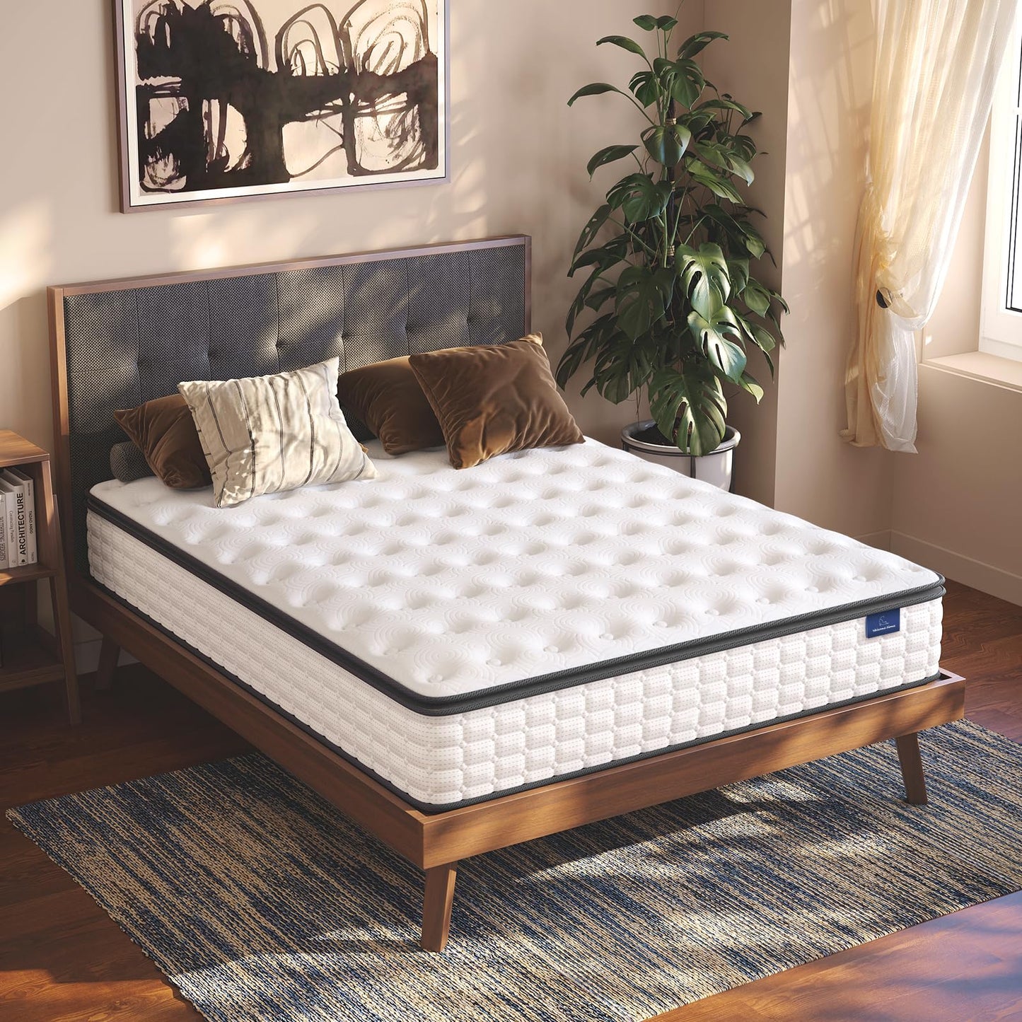 Vesgantti Full Size Mattress, 10 Inch Hybrid Full Mattress in a Box, Pillow Top Double Bed Mattress, Gel Momory Foam and Pocket Coils Innerspring Mattresses, Pressure Relief, Medium Firm Plush Feel