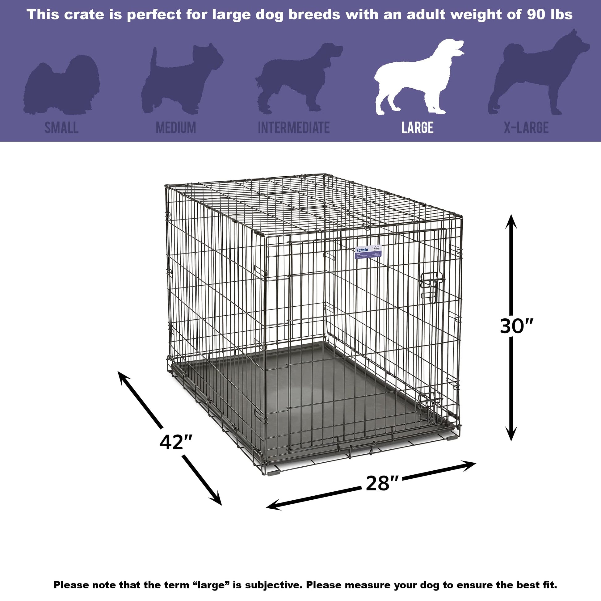 MidWest Homes for Pets Newly Enhanced Single Door iCrate Dog Crate, Includes Leak-Proof Pan, Floor Protecting Feet, Divider Panel & New Patented Features - WoodArtSupply