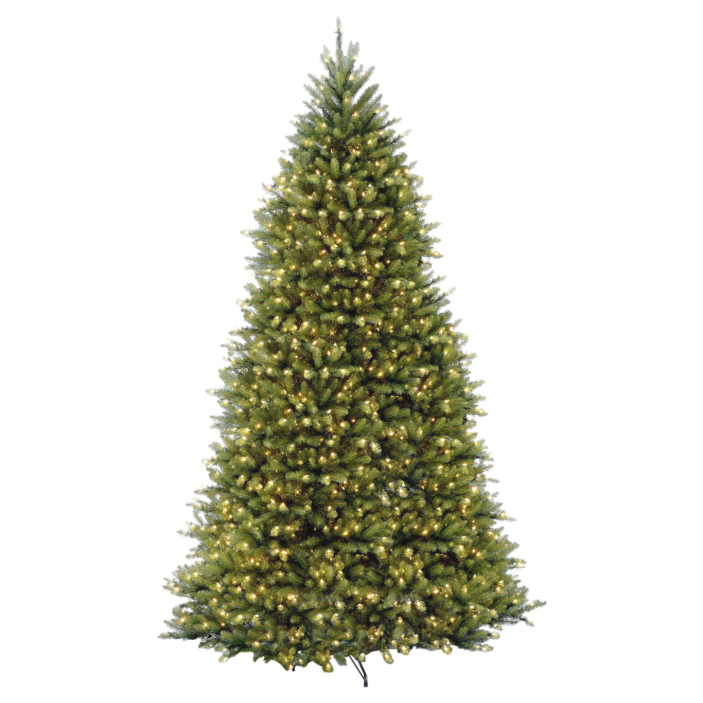 National Tree Company Pre-Lit Artificial Full Christmas Tree, Green, Dunhill Fir, White Lights, Includes Stand, 12 Feet