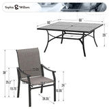 Sophia & William Patio Dining Set 9 Pieces, 8 Quick Dry Textilene Chairs and 1 Large Square Outdoor Dining Table, Durable All-Weather Patio Furniture for Lawn, Park, and Courtyard Support 350lbs Sophia & William