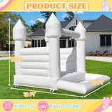 Inflatable White Bounce House for Kids,12x10x10ft Inflatable Bounce House with Ball Pit & Blower,Indoor/Outdoor PVC Jumping Bouncy Castle for Kids Birthday Party, Wedding, Backyard Yiersanwin