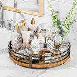 12" Lazy Susan Turntable Organizer - Oak Wood Lazy Susan for Cabinet Kitchen Countertop Dining Table Pantry Cupboard Bathroom Coffee Bar Storage Spice Rack Home Decor OVICAR