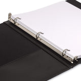 Samsill Professional Presentation 3 Ring Binder, View Binder with Clear Cover Sheet Window, 0.5 Inch Round Rings Hold 100 Sheets 8.5 x 11, Black Samsill