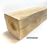 Wilson 8"x 8"x 60" Hand-Hewn Barn Beam Mantel, Rustic Natural Unfinished Solid Wood Shelf (1 Piece) Wilson