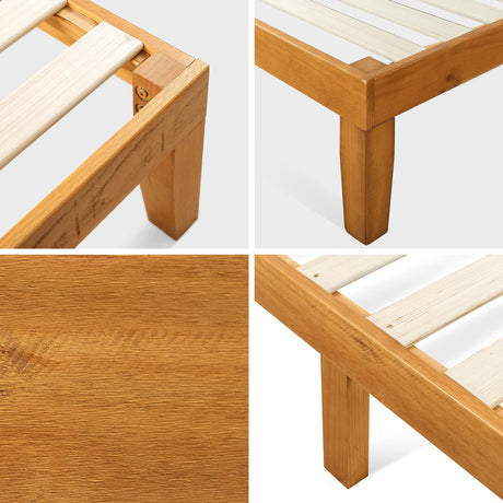 ZINUS Alexia Wood Platform Bed Frame, Solid Wood Foundation, No Box Spring Needed, Wood Slat Support, Easy Assembly, Rustic Pine, Full Zinus