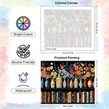 Yezavesu Bookshelf Paint by Numbers Kit for Adults Beginner, Book Adult Paint by Number Kits on Canvas Without Frame, DIY Acrylic Flowers Painting by Numbers for Home Wall Decor Gift 16x20 Inch Yezavesu