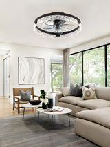 ZMISHIBO Ceiling Fans with Lights and Remote, 18 Inch Flush Mount Fan Light, 6 Speeds, 3CCT, Dimmable, Low Profile Ceiling Fan, Modern Ceiling Fan with Light for Bedroom and Living Room, Black ZMISHIBO