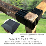 Kozyard Pergola Brackets, 4 Pack Pergola Kit 3-Way Right Angle Corner Bracket with Pergola Post Base for 4x4'' (Actual: 3.5x3.5'') Wood Beams Elevated Wood Stand Kit Pergola/Gazebo Kit Kozyard