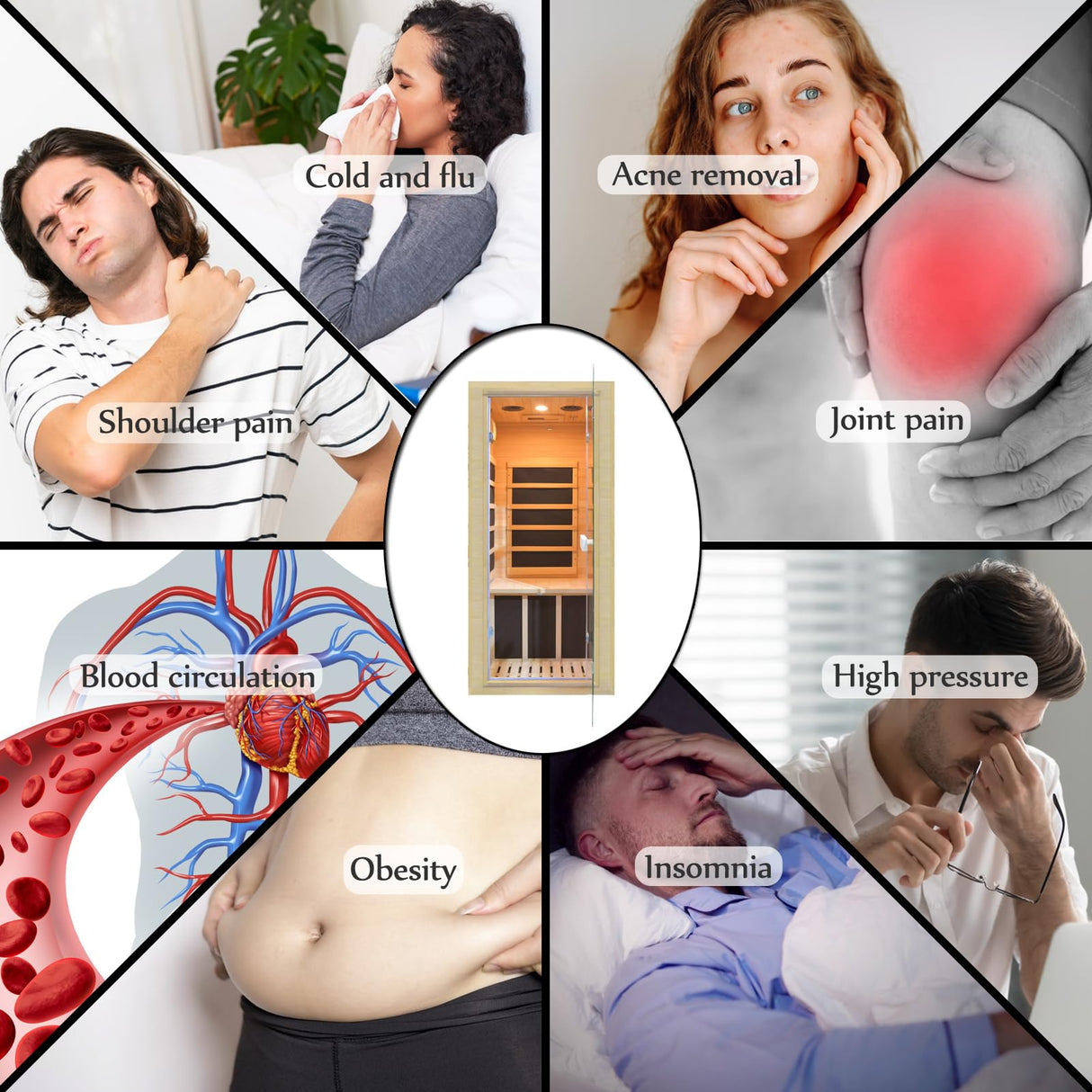 Far Infrared Home Sauna Mini Indoor Dry Personal Sauna Room,Hemlock Wood Sauna,with 1200W 5 Heating Panels, Heating Machine Equipment for Home Workout Yoga,Choice for Mum Wife Sister Family Homsido