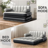 YITAHOME Queen Size Air Sofa Bed Mattress with Headboard and Pump, Blow Up Couch Inflatable Bed for Home Living Room, 79" x 60" x 25" (Expanded Size, Black) YITAHOME