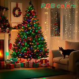 MIMIRGB 6Ft Rotating Artificial Christmas Tree, 360° Spinning Christmas Tree Stand with Remote Control and Timer W/300 Warm LED Lights MIMIRGB