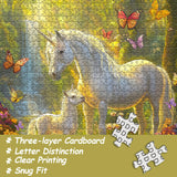 Magic Unicorn Puzzles for Adults 1000 Pieces, Nature Floral Butterfly Garden Jigsaw Puzzle, Flowers Animal Plant Forest Themed, Challenging for Adults PICKFORU