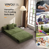 VINGLI Futon Sofa Bed Sleeper Sofa Chair Bed Floor Sofa Twin Small Couch Folding Mattress Couches for Living Room Floor Chair Freestanding RV Futon Couch for Indoor and Outdoor (Olive Green) VINGLI