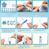 GlikCeil Beach Wind Chimes Diamond Art Wind Chimes Suncatchers Beach Diamond Art Kits with Crystal Pendant Hanging Ornament for Home Garden Patio Backyard Decor(Blue) GlikCeil