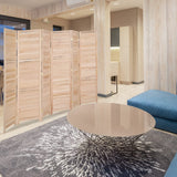 Bonnlo Wood Room Divider Privacy Screen, 5.9 Ft Tall Folding Partition Wall Divider, Indoor Freestanding Hinged Space Separator (Natural, 6 Panel) Bonnlo