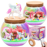 Kaivee 2 Theme in 1 Jar Light Up Unicorn Terrarium Kit & Night Light Fairy Terrarium Kit Creativity DIY Aarts Crafts for Girls Toys Ages 4 5 6 7 8 Year Old Girl Birthday Gifts KAIVEE