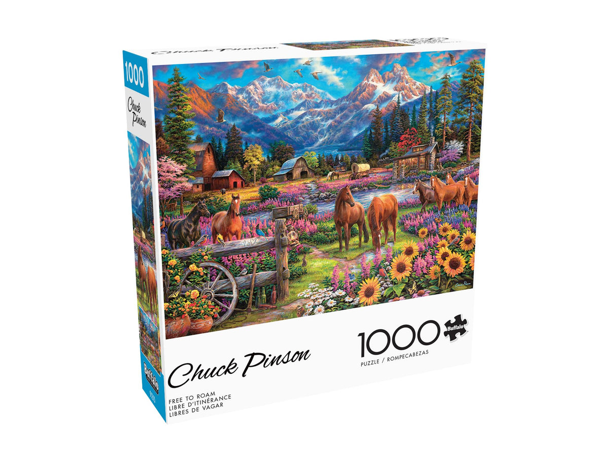 Buffalo Games - Chuck Pinson - Free to Roam - 1000 Piece Jigsaw Puzzle for Adults -Challenging Puzzle Perfect for Game Nights - Finished Size is 26.75 x 19.75 Buffalo Games