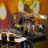VYLPM Gun Whisky Decanter Set with 4 Shot Glasses,Cool,Unique Gifts for Men Dad Boyfriends,Liquor Gun Decanter Set A Great Addition to Home Bar,Gun Liquor Dispenser Fun Conversation Starter VYLPM