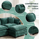 SoarFlash 71.6" Chenille Sectional Sofa, Comfy Modular Loveseat Sofa, Modern 2-Seat Couch Deep Seat Sofa Set for Living Room,Green SoarFlash