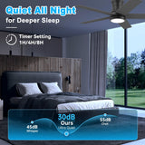 42In Smart Low Profile Ceiling Fan with Lights Remote,Controll by Voice WIFI Alexa App,Quiet DC Motor,Outdoor Indoor Flush Mount Ceiling Fans,Modern Black Walnut Fan for Bedroom Patio Porch Lorpies