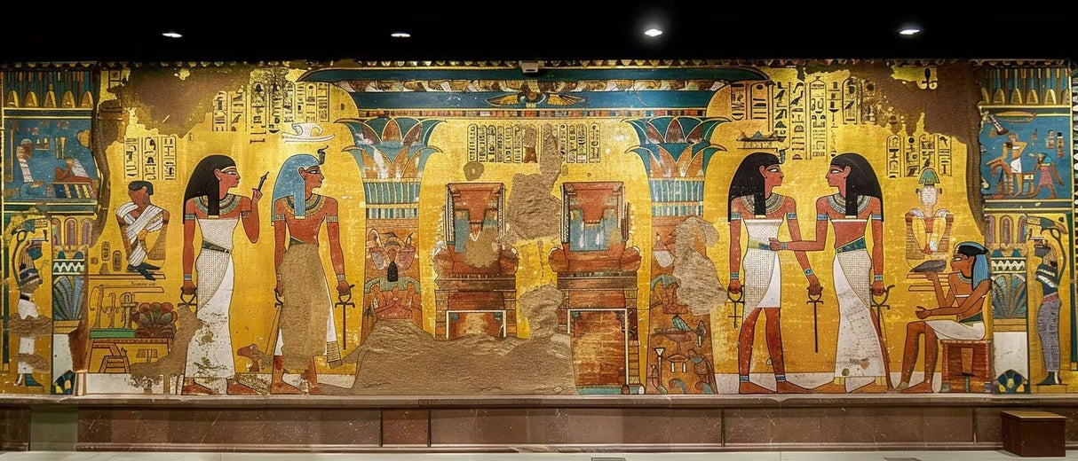 Egypt 5D Diamond Painting Kits for Adults 20x48in, Egyptian Murals Diamond Art Kits for Adults, DIY Full Drill Round Diamond Art Paintings Mosaic Kits for Adult Crafts for Wall Room Decor Gifts Z-293 Wohoaqig