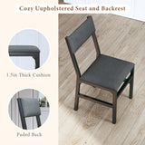 HUAHUU Dining Table Set for 4, Extendable Kitchen Table Cushion Chairs Set of 4, Rectangle Dining Table with Metal Frame & MDF Board, Folding for Small Apartment Saving Space, Black HUAHUU