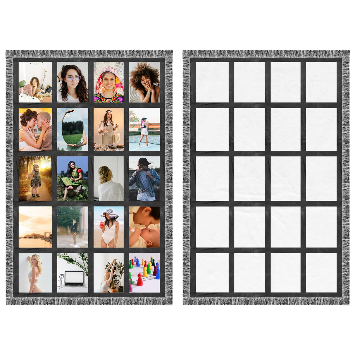 Sumex 2 PCS Sublimation Blank Blankets 40×60inch with 20 Panels for Heat Press, Baby Printed Blanket,Sublimation Photo Polyester Blankets Sumex