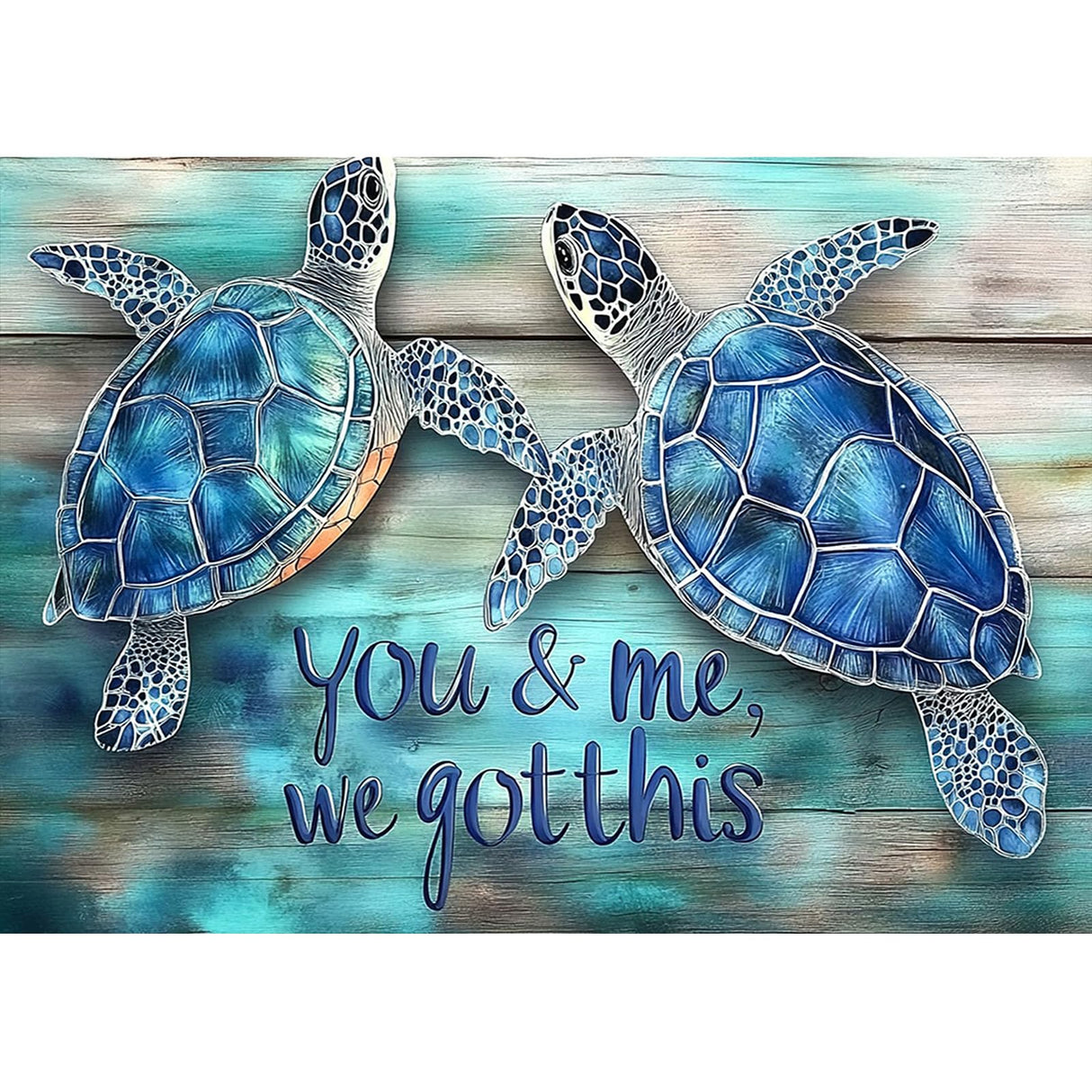 MXJSUA DIY Ocean Turtle Diamond Painting Kits for Adults, Diamond Gem Art Painting for Beginners, Diamond Picture with Full Round Drill Dots Craft Set Gift, 12 * 16 Inch MXJSUA