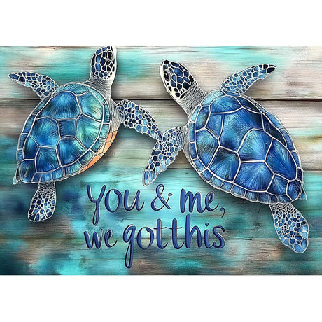 MXJSUA DIY Ocean Turtle Diamond Painting Kits for Adults, Diamond Gem Art Painting for Beginners, Diamond Picture with Full Round Drill Dots Craft Set Gift, 12 * 16 Inch MXJSUA