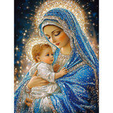 wavaiov Christmas Diamond Painting Kits for Adults, 5D DIY Virgin Mary Diamond Art Kits for Beginners, Jesus Round Diamonds Pictures Crafts, Full Drill Gem Art for Home Decor 12x16Inch wavaiov