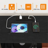 SZLHANJZ Dresser for Bedroom with LED Lights, TV Stand with Charging Station for 50 inch TV, 6 Drawers Chest with Door and Side Storage, Long Metal Dresser Table for Living Room, Black SZLHANJZ