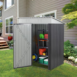 Vongrasig 5 x 3 x 6 FT Outdoor Storage Shed Clearance with Lockable Door Metal Garden Shed Steel Anti-Corrosion Storage House Waterproof Tool Shed for Backyard Patio, Lawn and Garden (Dark Gray) Vongrasig