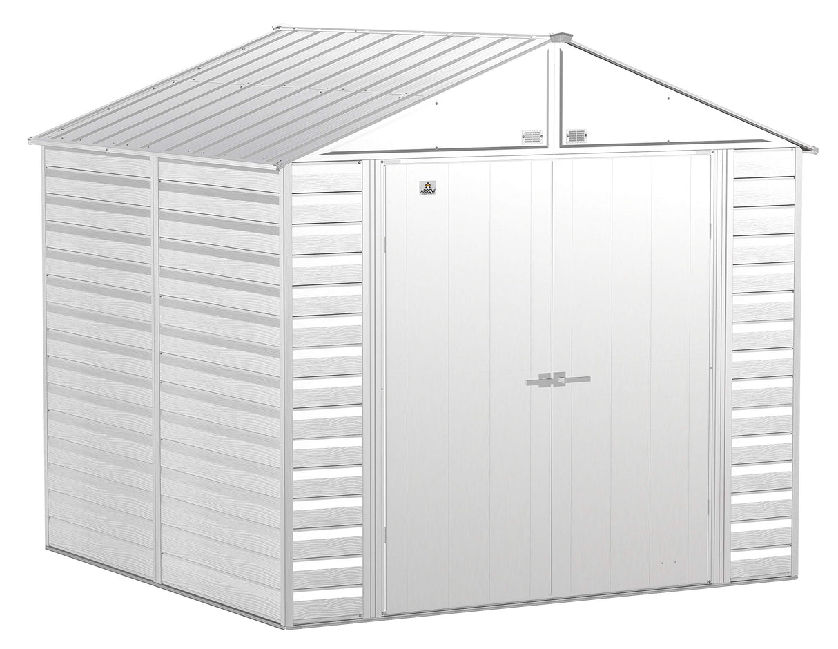 Arrow Sheds 8' x 8' Outdoor Steel Storage Shed, Light Grey Arrow
