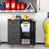 OPTYMIRA Mobile Tool Storage Cabinet with Wheels,Heavy Duty Rolling Tool Cabinets for Garage,Metal Storage Cabinets with 4 Drawer and 1 Locking Doors,Assembly Required OPTYMIRA