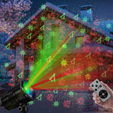Christmas Laser Lights Outdoors Decoration Projector Light Waterproof LED Star Show for Xmas Decor House Home Yard Garden Patio Wall Indoor, Red and Green with Wireless Remote YMing
