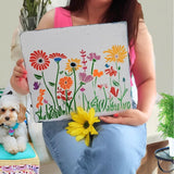 DLY LIFESTYLE Large Wildflower Stencil for Painting (15x12 Inches) - Stencils for Crafts Reusable for Canvas, Fences, Fabric, Furniture - DIY Wall Stencils for Painting Large Pattern DLY LIFESTYLE